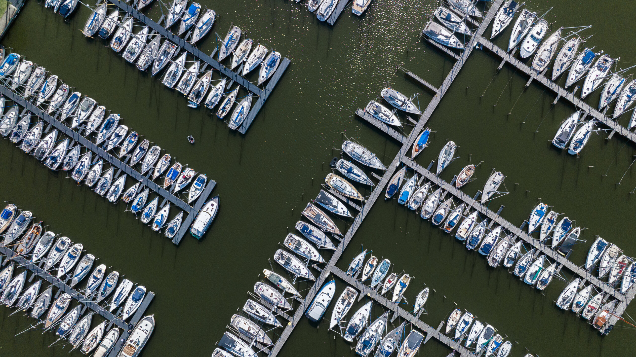 Zeilbootjes in een haven